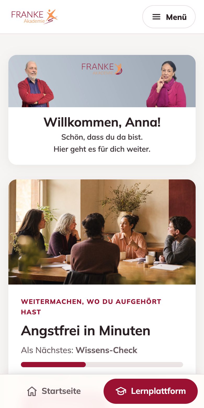 Die Kursplattform auf dem Handy – MET by Franke – Die Kursplattform als App auf dem Handy