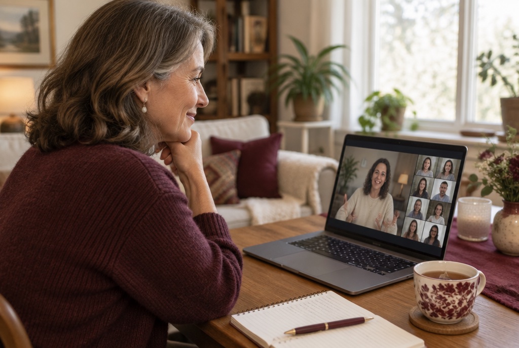 Teilnehmerin im Live-Onlineseminar über Zoom – Franke Akademie – MET Einsteigerkurs